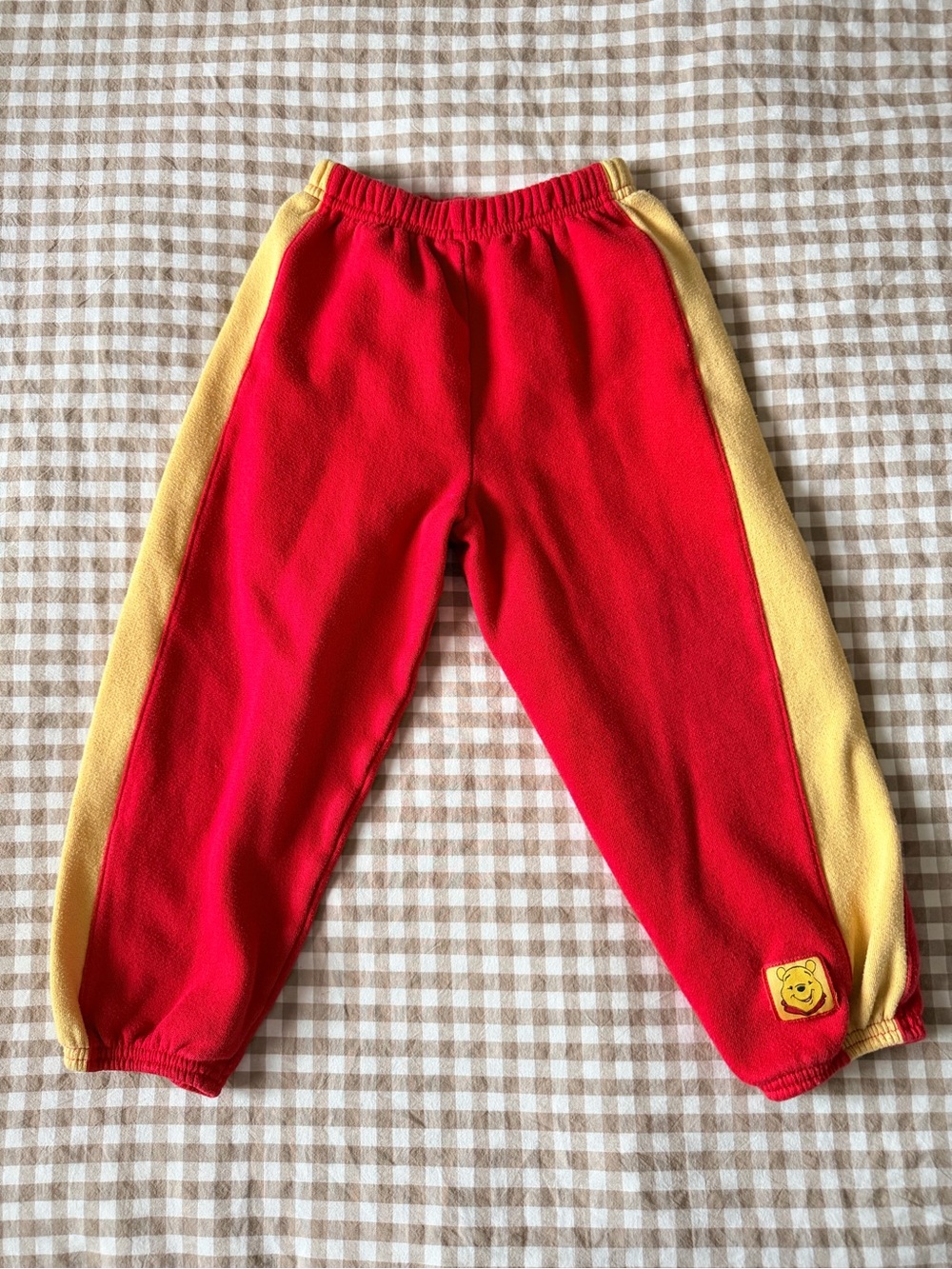 Pooh Bear Kids Red and Yellow Fleece Joggers